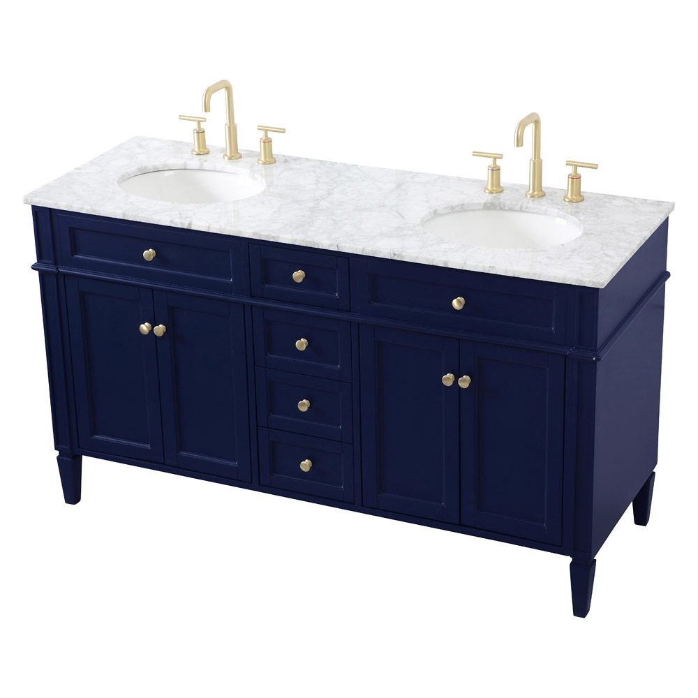 Elegant 60" Single Bathroom Vanity Set - Blue (VF12560DBL)