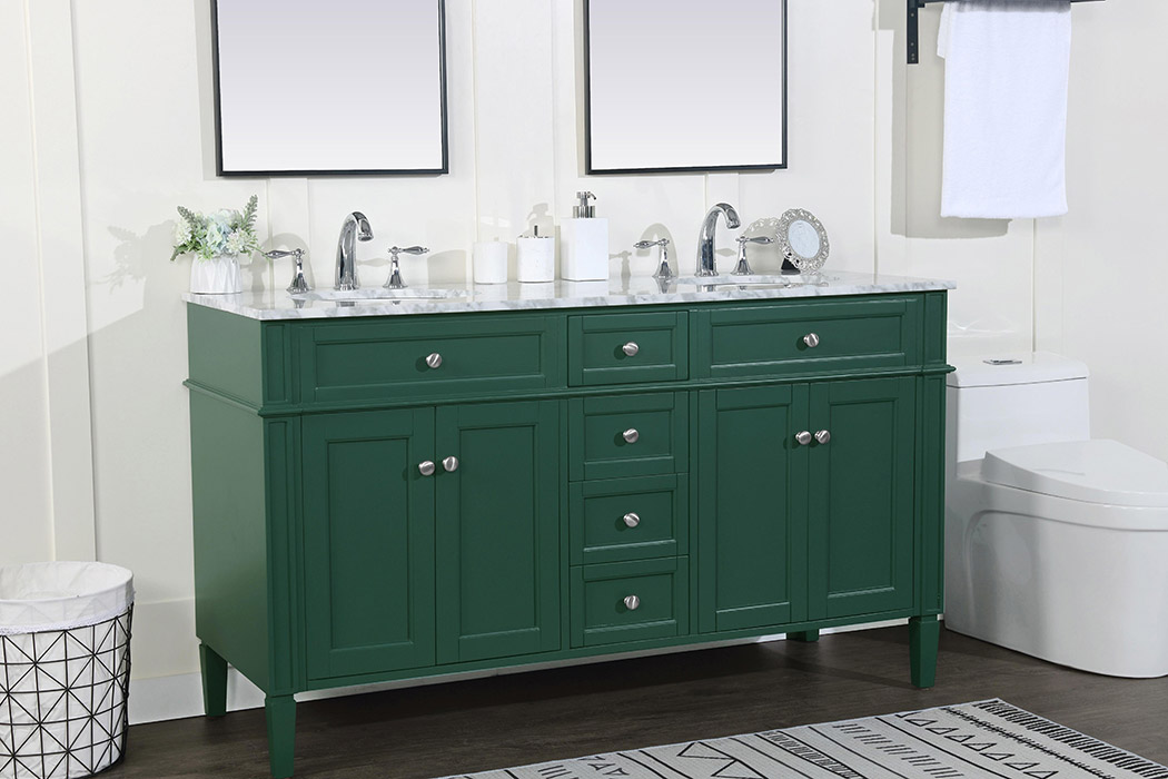 Elegant 60" Single Bathroom Vanity Set - Green (VF12560DGN)