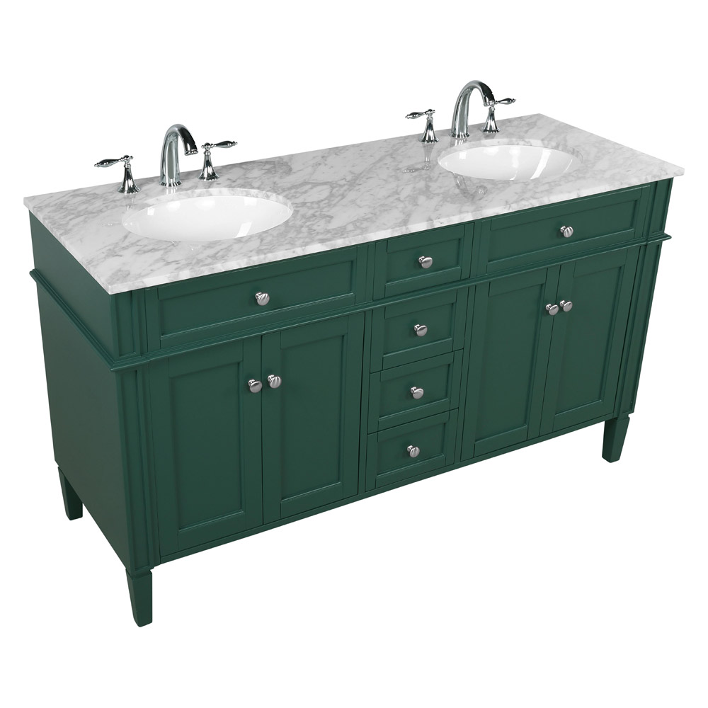 Elegant 60" Single Bathroom Vanity Set - Green (VF12560DGN)