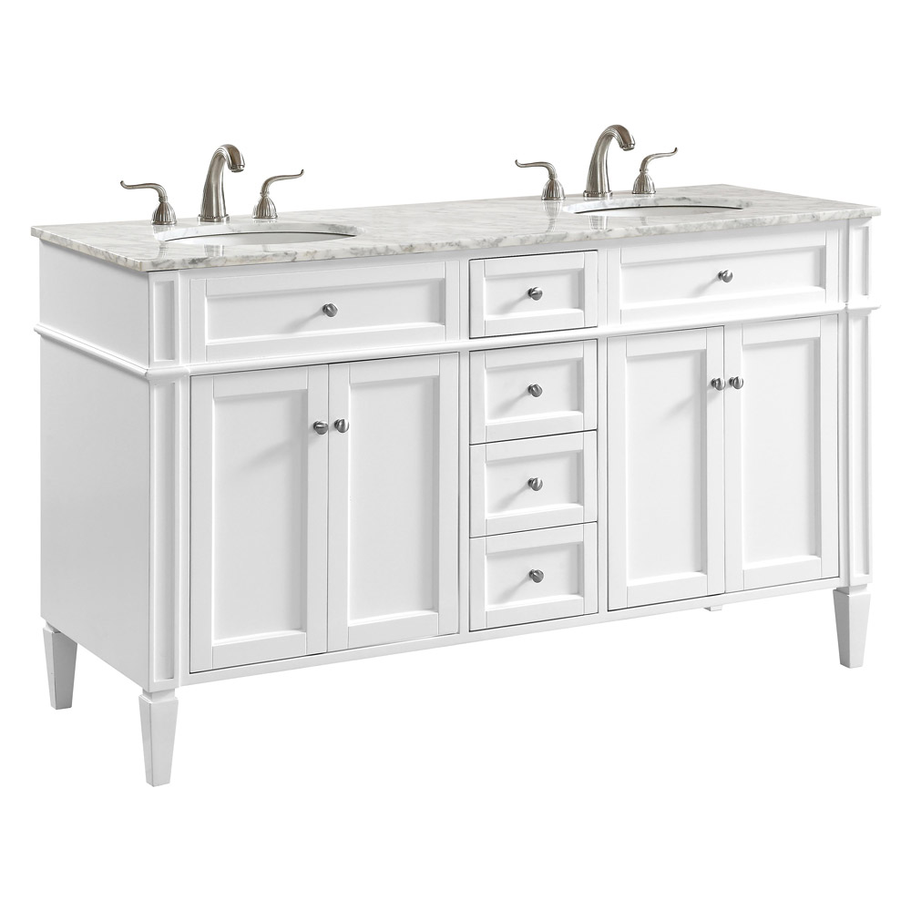 Elegant 60" Single Bathroom Vanity Set - White (VF12560DWH)