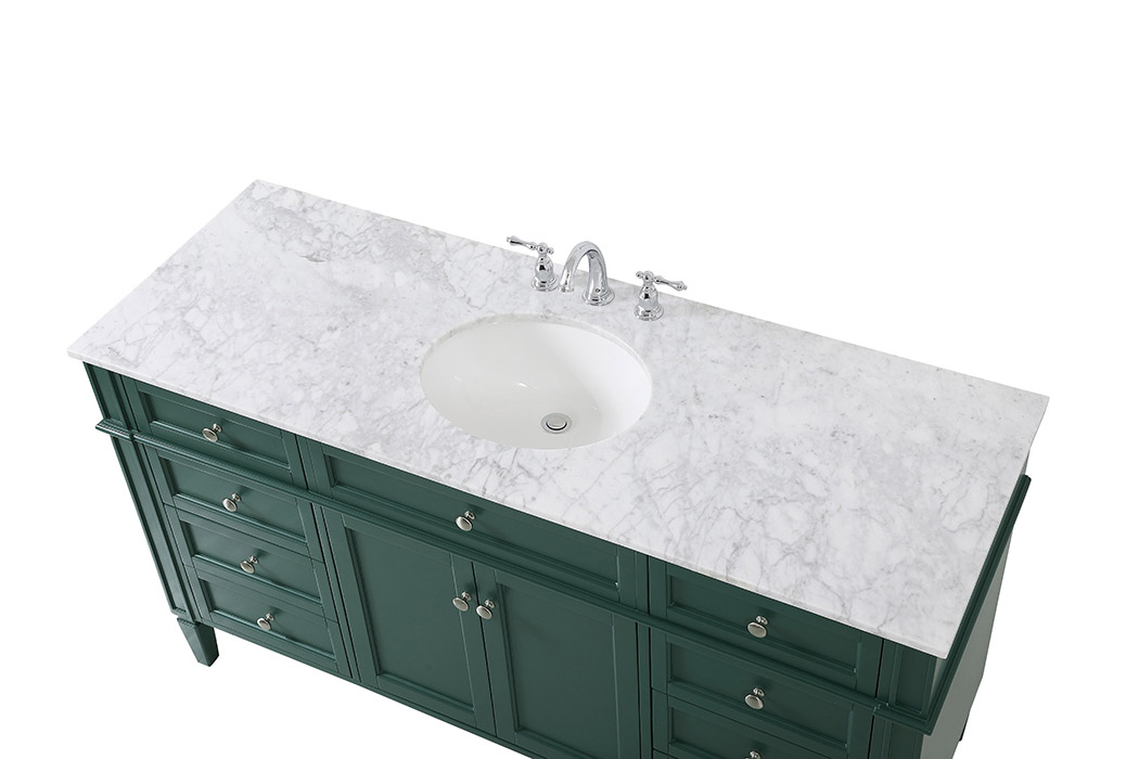 Elegant 60" Single Bathroom Vanity Set - Green (VF12560GN)