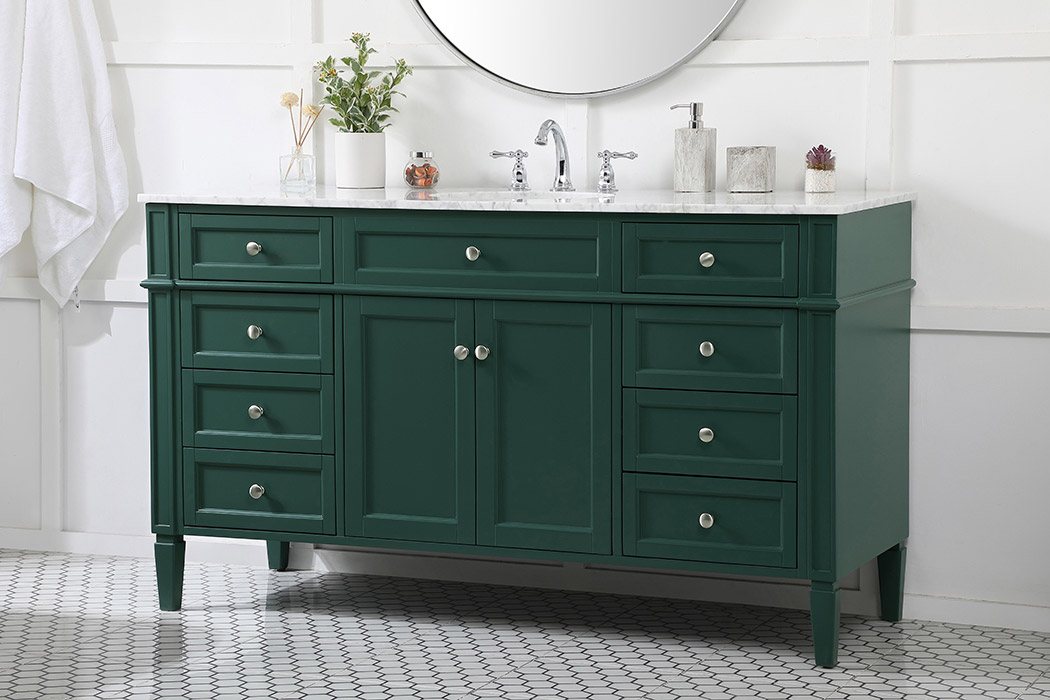 Elegant 60" Single Bathroom Vanity Set - Green (VF12560GN)