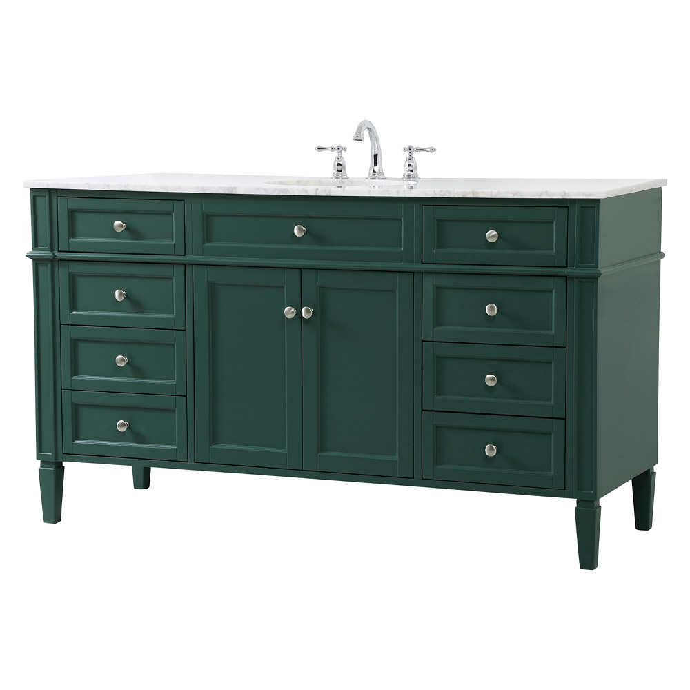 Elegant 60" Single Bathroom Vanity Set - Green (VF12560GN)