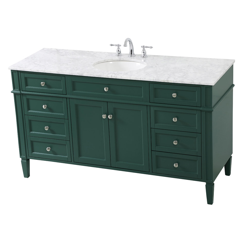 Elegant 60" Single Bathroom Vanity Set - Green (VF12560GN)