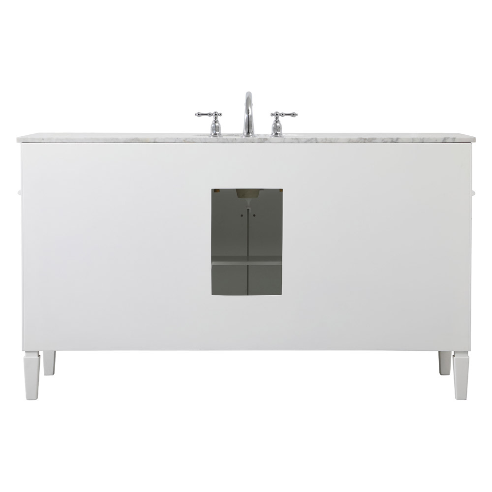 Elegant 60" Single Bathroom Vanity Set - White (VF12560WH)