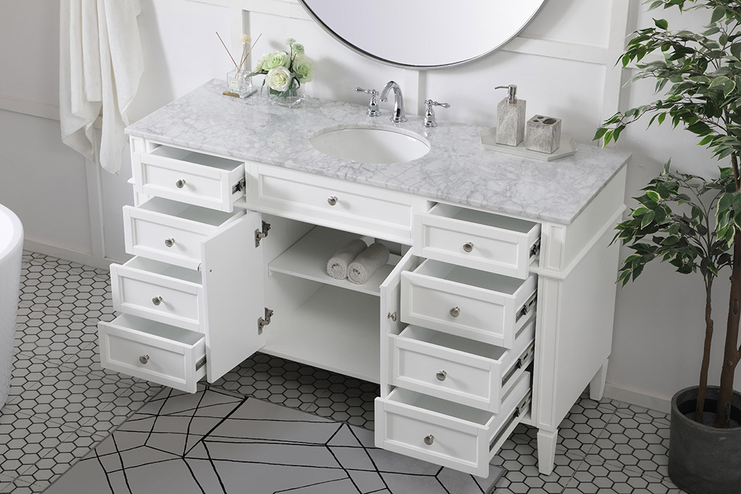 Elegant 60" Single Bathroom Vanity Set - White (VF12560WH)