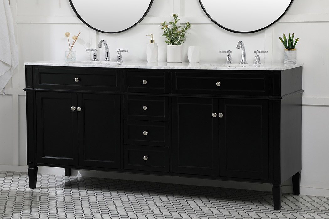 Elegant 60" Single Bathroom Vanity Set - Black (VF12572DBK)