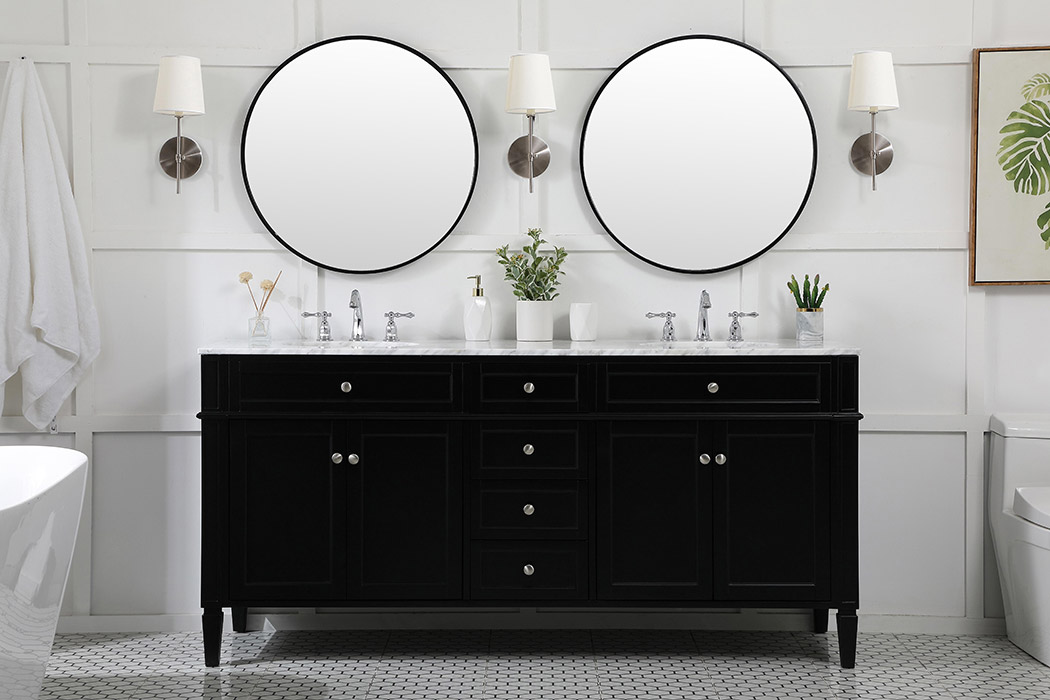 Elegant 60" Single Bathroom Vanity Set - Black (VF12572DBK)