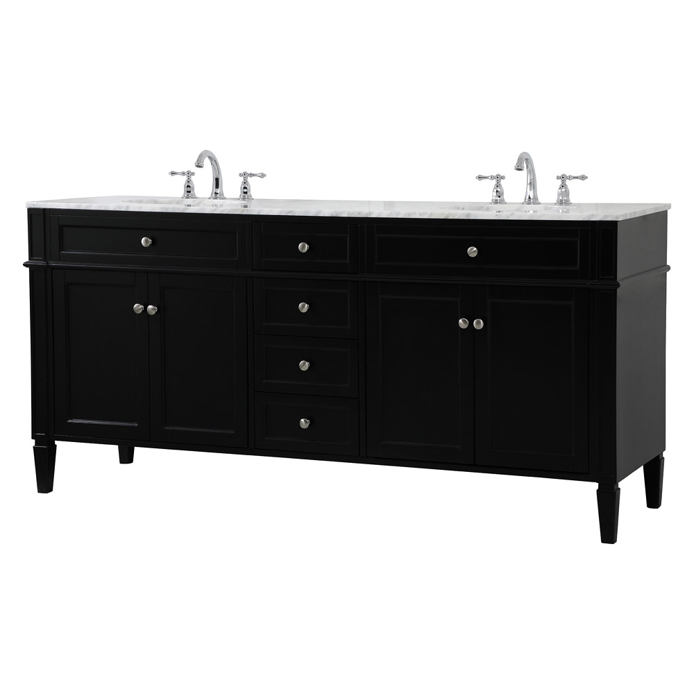 Elegant 60" Single Bathroom Vanity Set - Black (VF12572DBK)