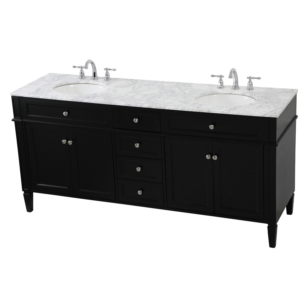 Elegant 60" Single Bathroom Vanity Set - Black (VF12572DBK)