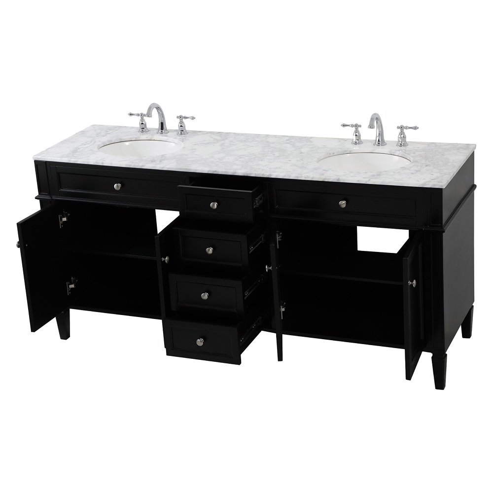 Elegant 60" Single Bathroom Vanity Set - Black (VF12572DBK)