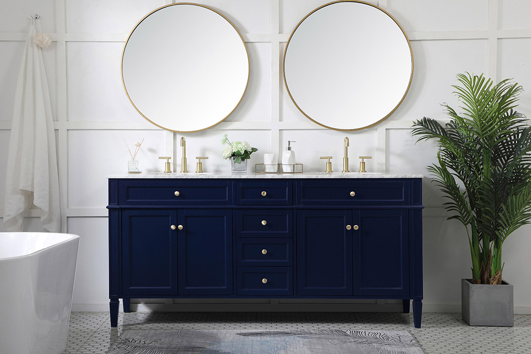 Elegant 60" Single Bathroom Vanity Set - Blue (VF12572DBL)