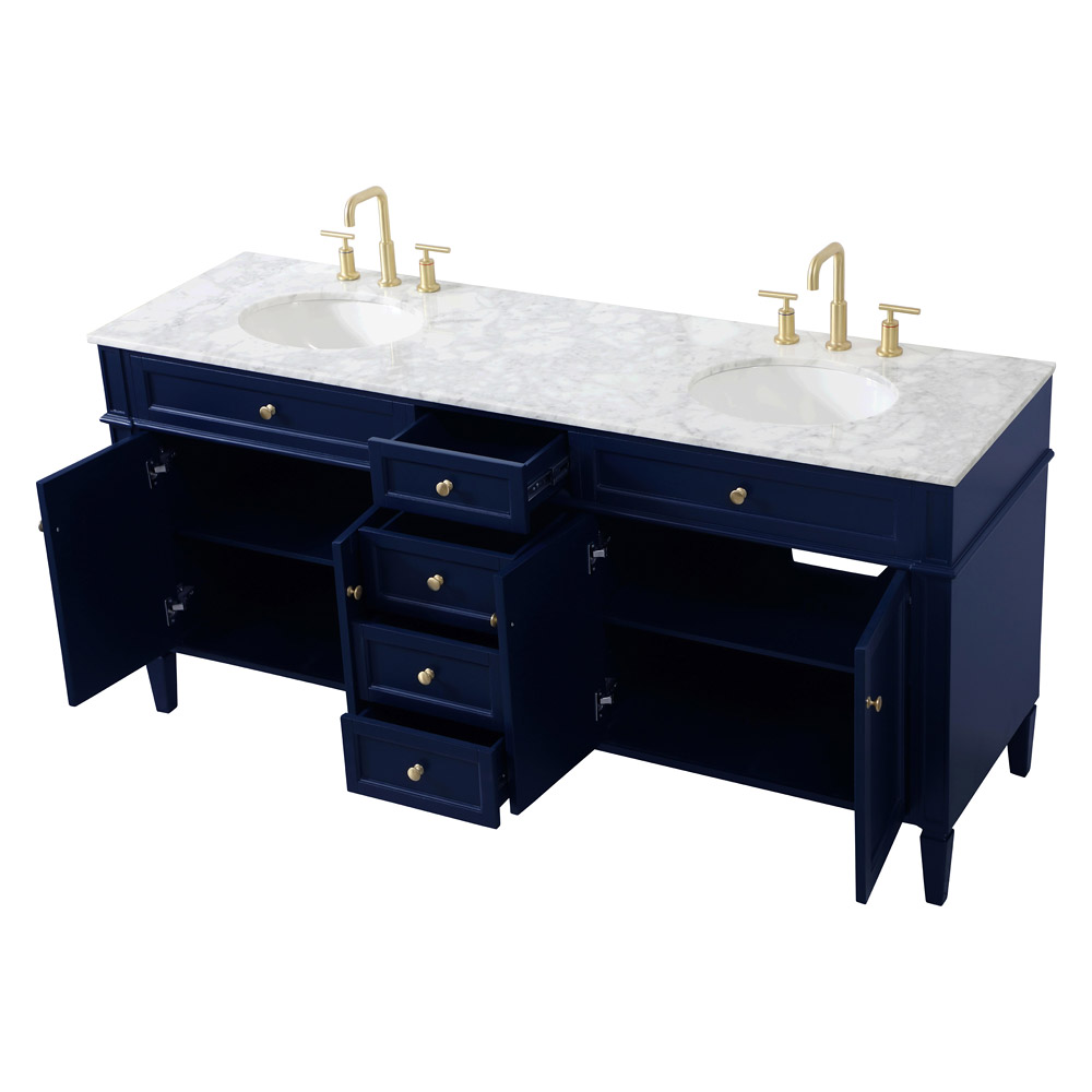 Elegant 60" Single Bathroom Vanity Set - Blue (VF12572DBL)