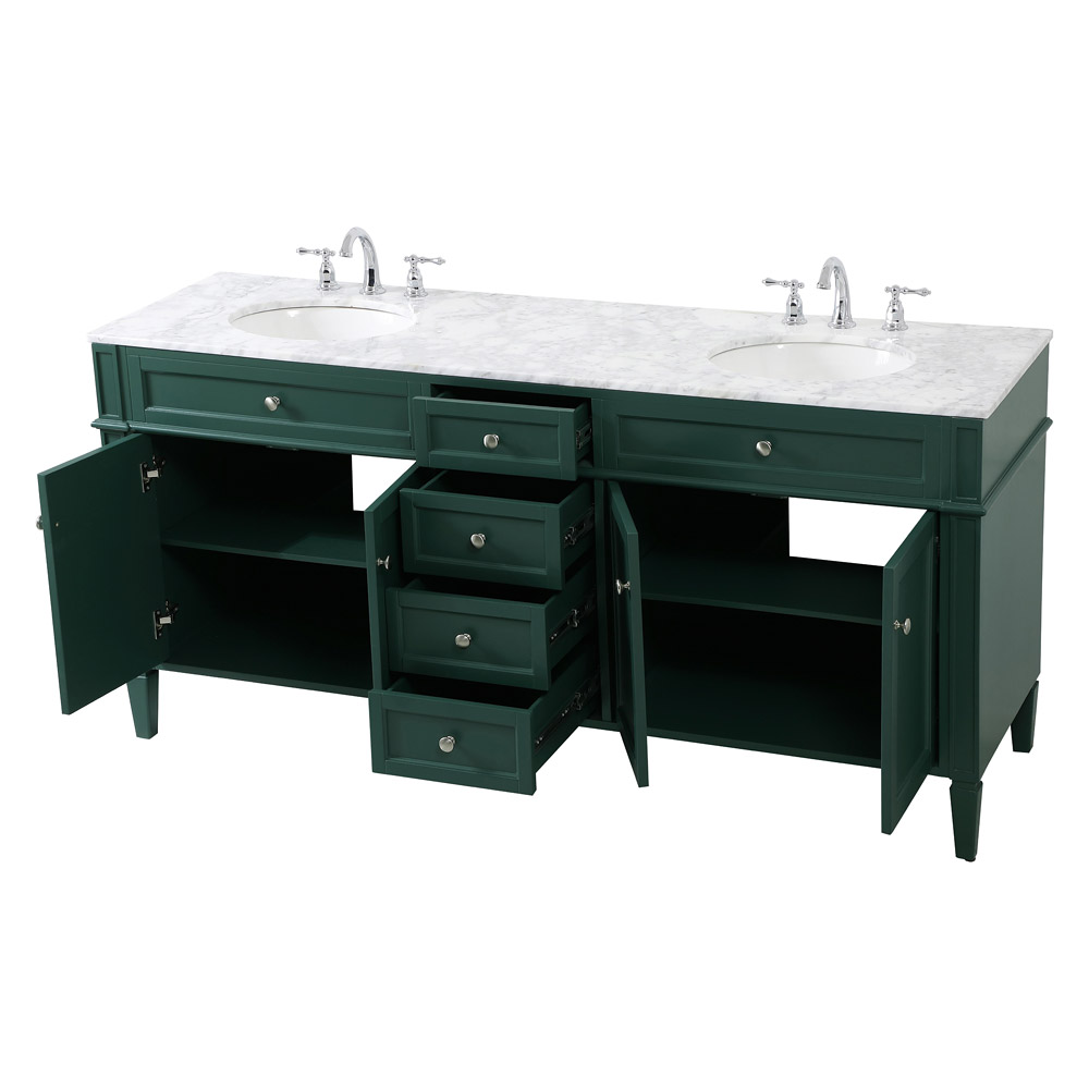 Elegant 60" Single Bathroom Vanity Set - Green (VF12572DGN)