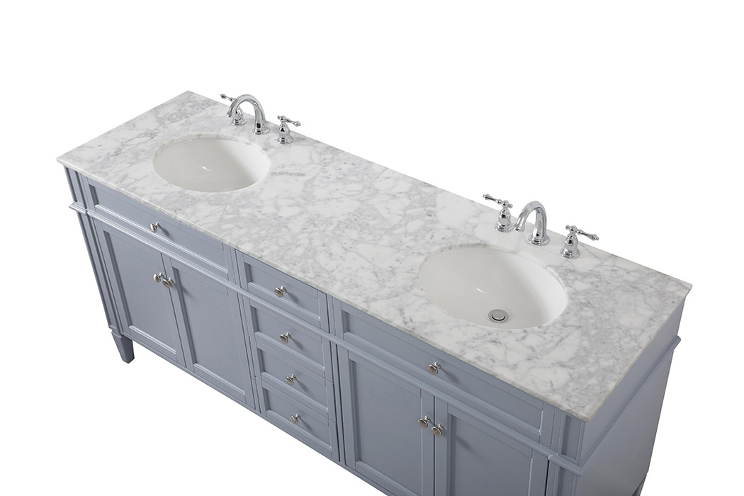 Elegant 60" Single Bathroom Vanity Set - Gray (VF12572DGR)