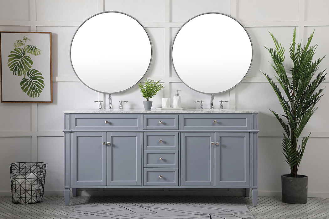 Elegant 60" Single Bathroom Vanity Set - Gray (VF12572DGR)