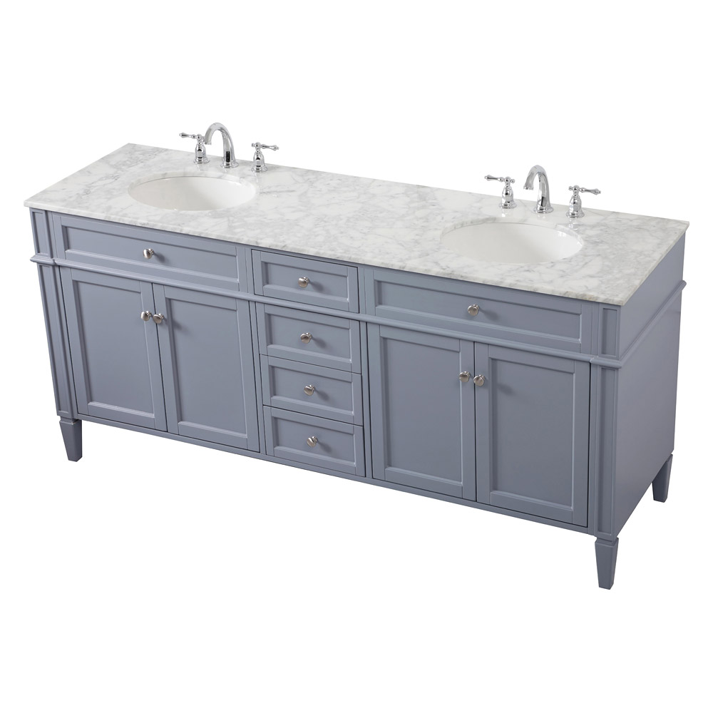 Elegant 60" Single Bathroom Vanity Set - Gray (VF12572DGR)