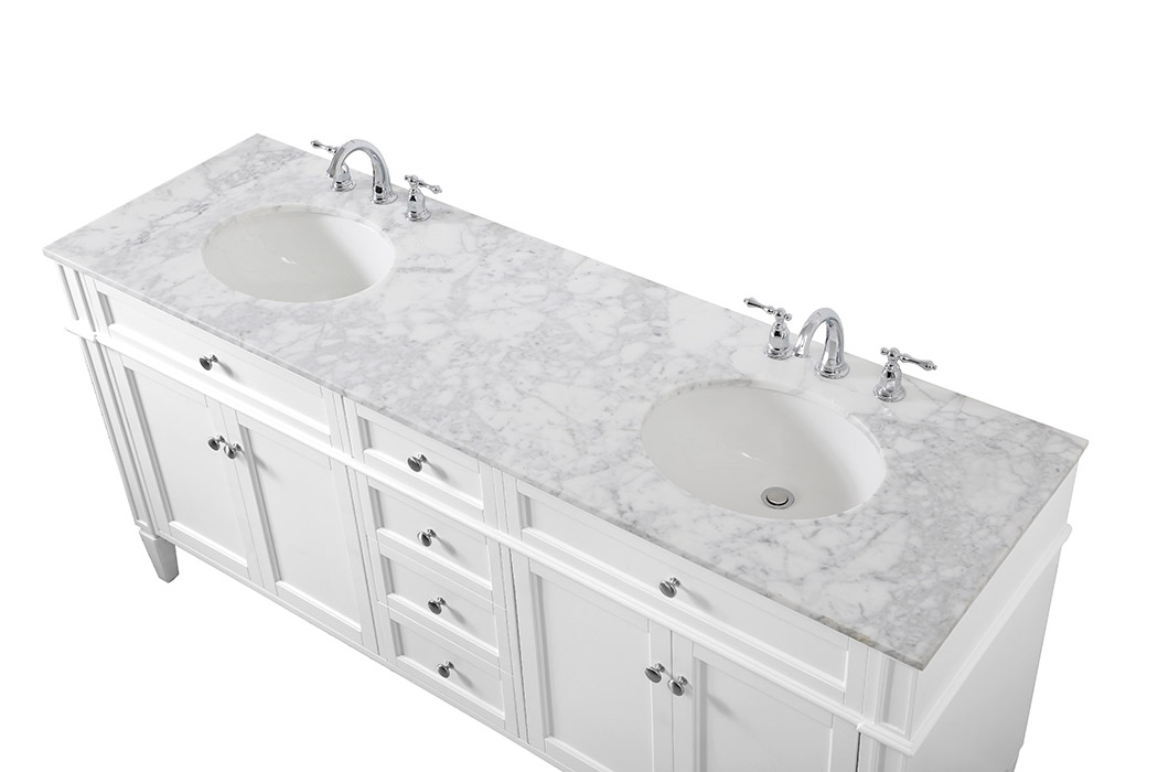 Elegant 60" Single Bathroom Vanity Set - White (VF12572DWH)