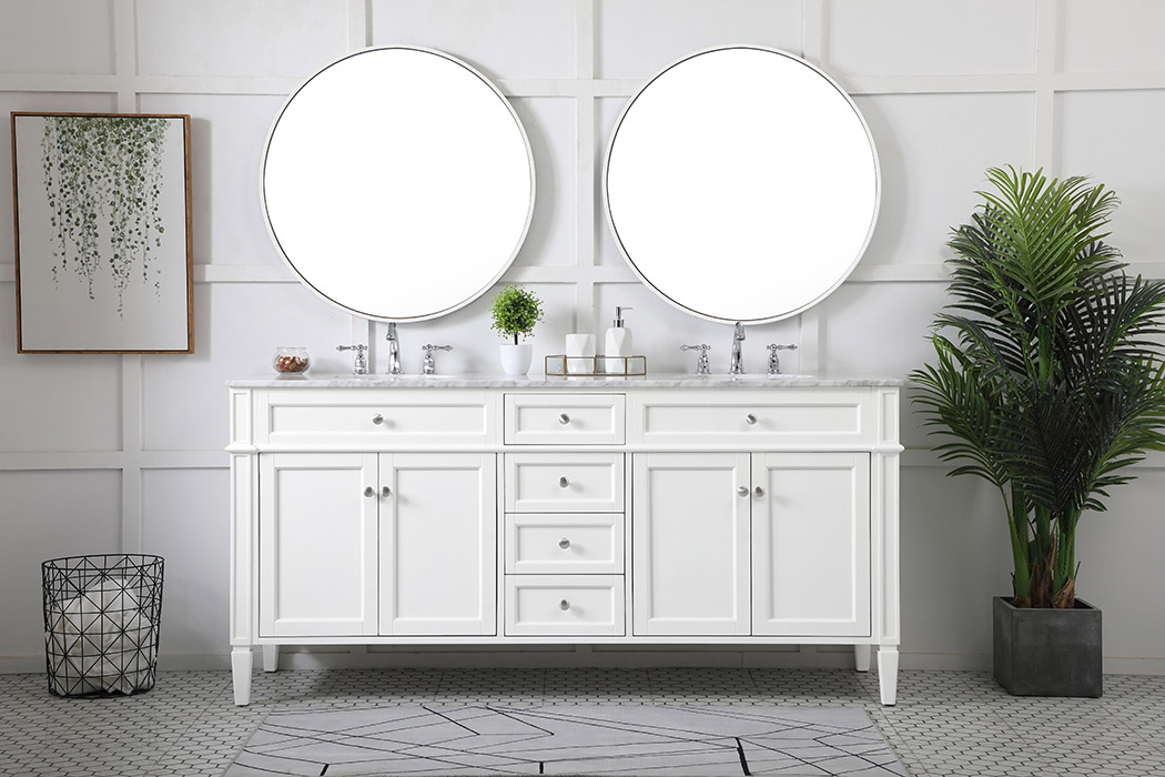 Elegant 60" Single Bathroom Vanity Set - White (VF12572DWH)