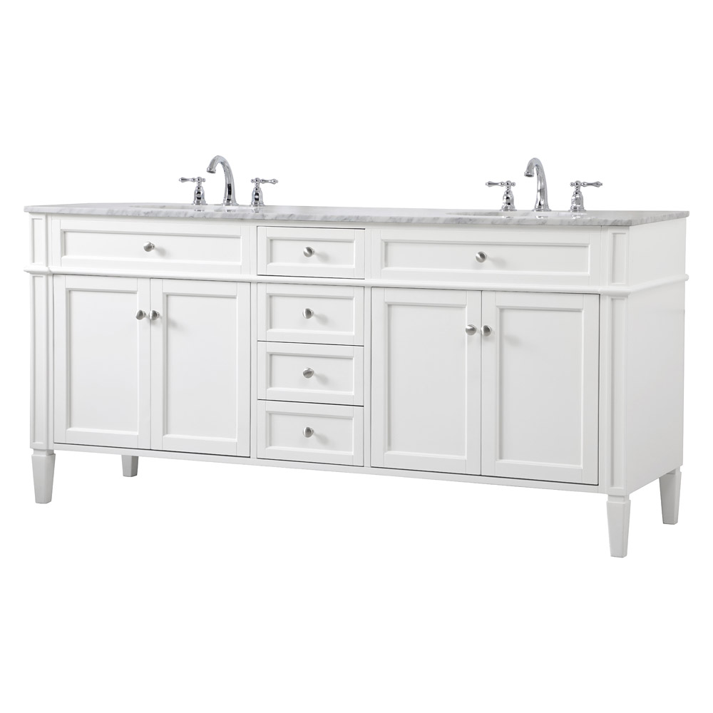 Elegant 60" Single Bathroom Vanity Set - White (VF12572DWH)