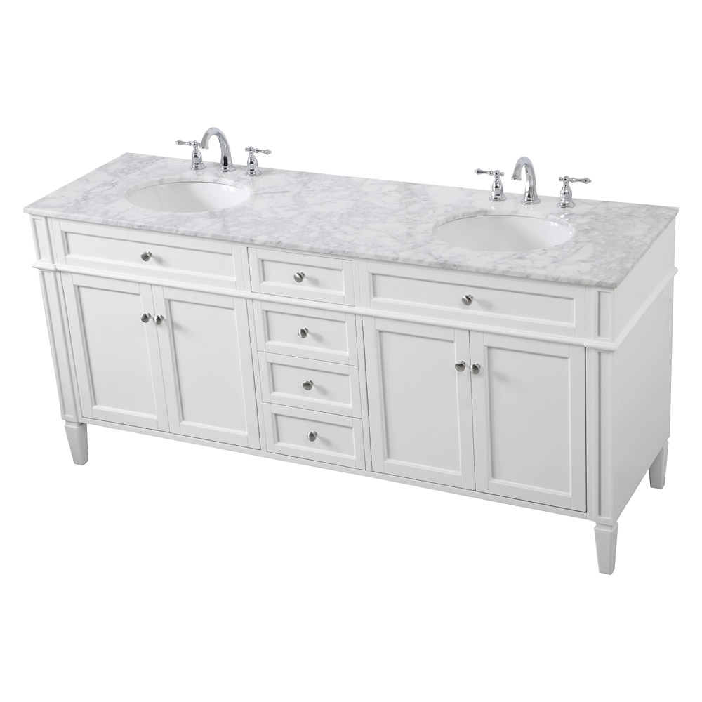 Elegant 60" Single Bathroom Vanity Set - White (VF12572DWH)