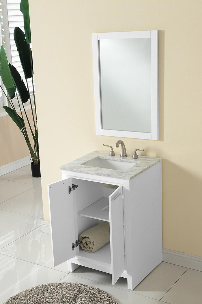 Elegant Bathroom Vanity - White (VF12824WH)