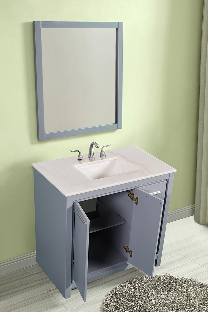 Elegant Bathroom Vanity - Gray (VF12836GR)