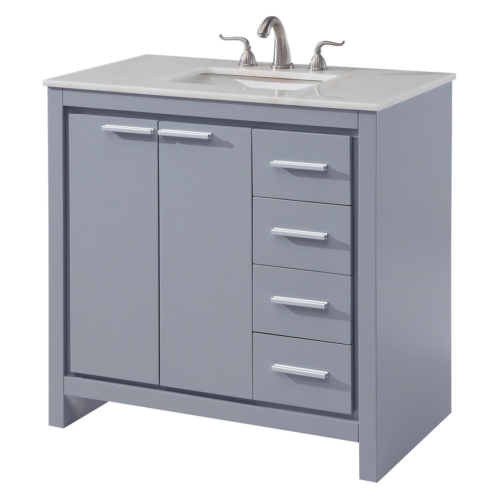 Elegant Bathroom Vanity - Gray (VF12836GR)