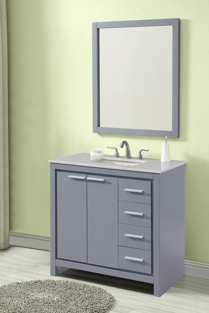 Elegant Bathroom Vanity - Gray (VF12836GR)