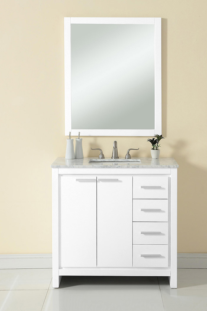 Elegant Bathroom Vanity - White (VF12836WH)