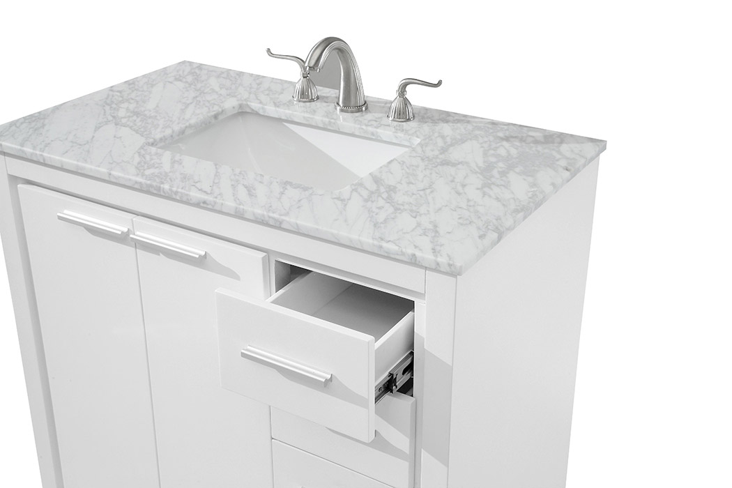 Elegant Bathroom Vanity - White (VF12836WH)