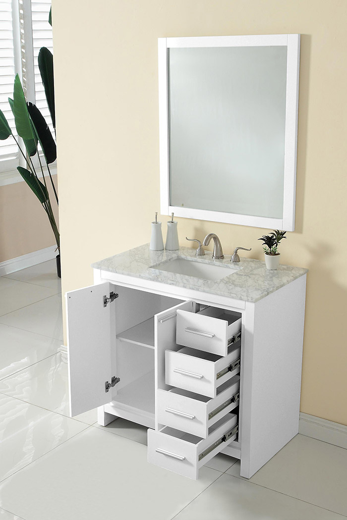 Elegant Bathroom Vanity - White (VF12836WH)