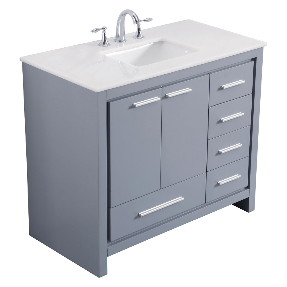 Elegant Bathroom Vanity - Gray (VF12840GR)