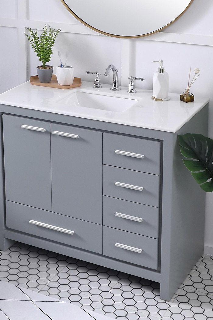 Elegant Bathroom Vanity - Gray (VF12840GR)