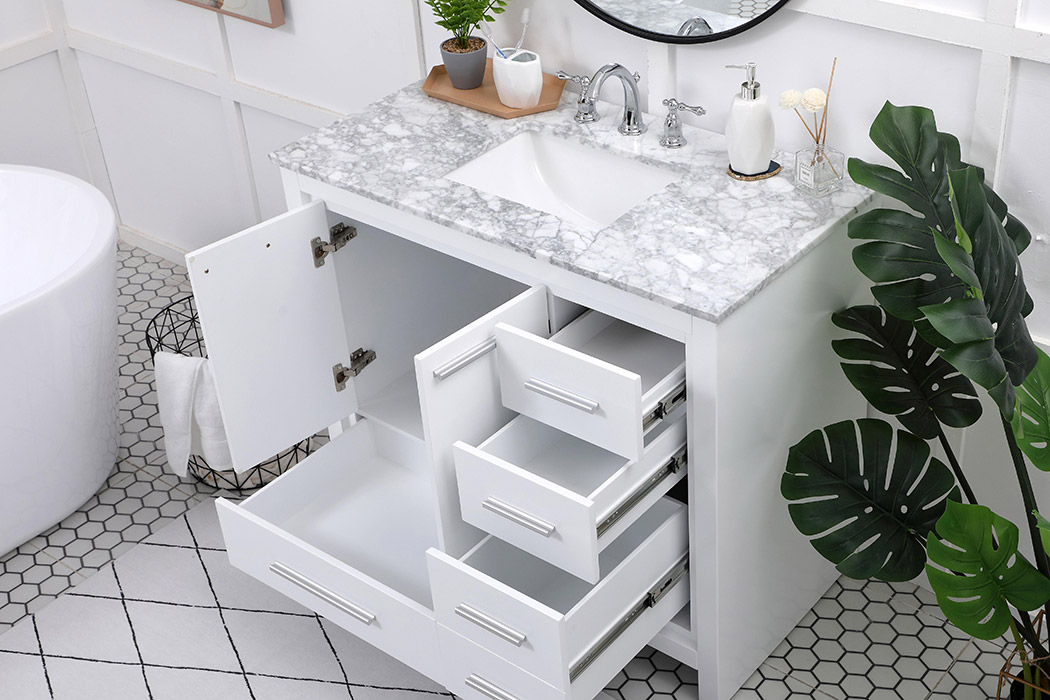 Elegant Bathroom Vanity - White (VF12840WH)