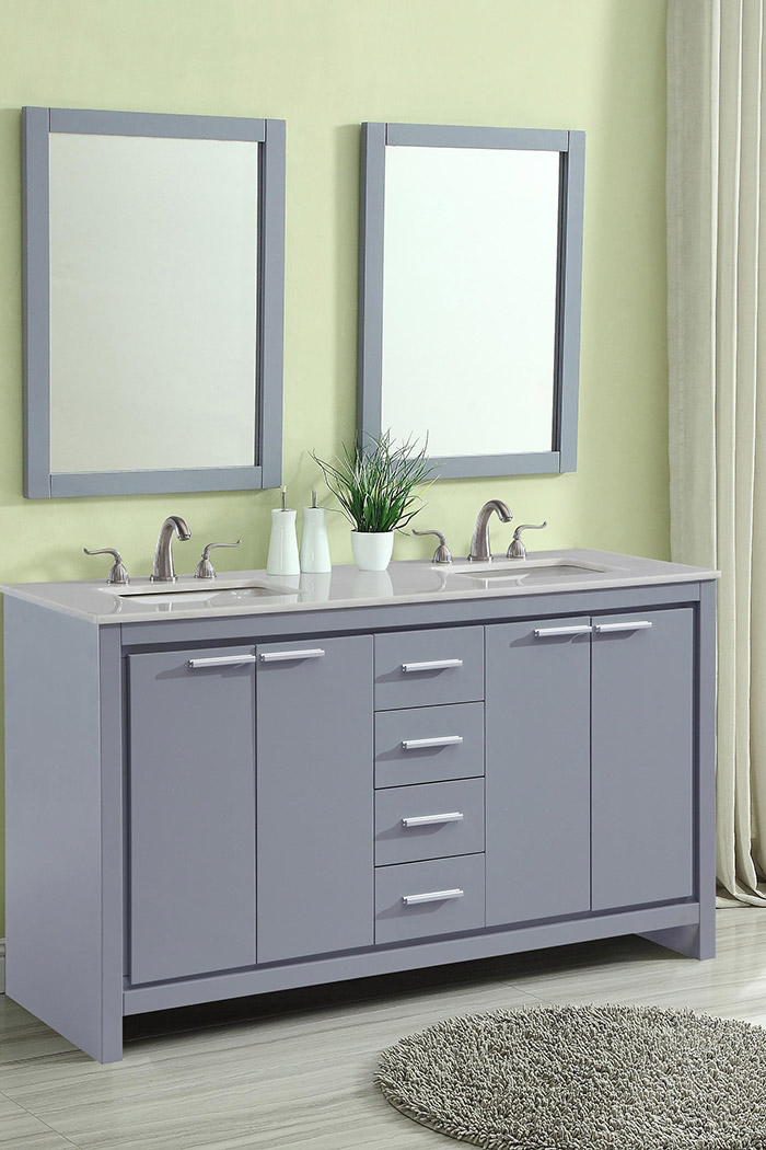 Elegant Bathroom Vanity - Gray (VF12860DGR)