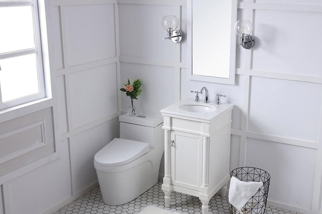 Elegant Bathroom Vanity - Antique White (VF13018AW)