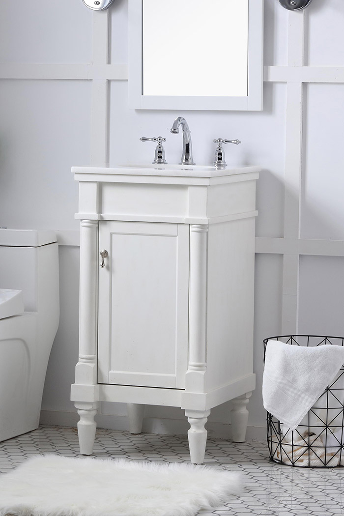 Elegant Bathroom Vanity - Antique White (VF13018AW)