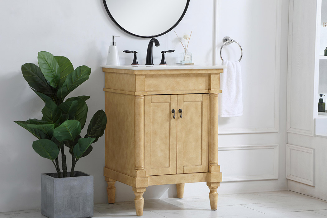 Elegant Bathroom Vanity - Antique Beige, L 24" (VF13024AB)