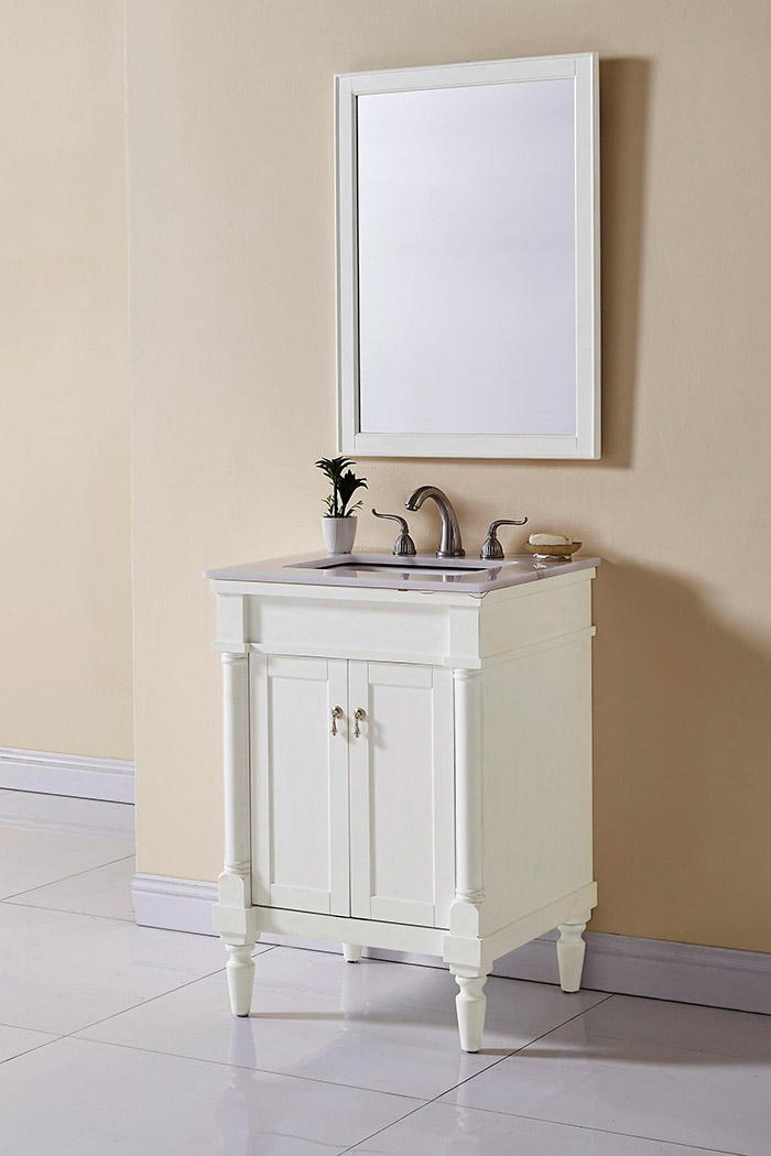 Elegant Bathroom Vanity - Antique White, L 24" (VF13024AW)