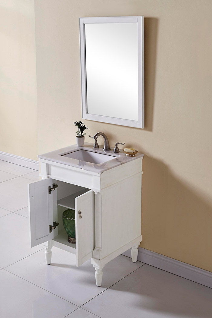 Elegant Bathroom Vanity - Antique White, L 24" (VF13024AW)