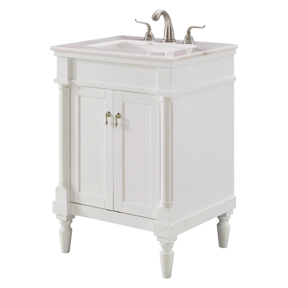 Elegant Bathroom Vanity - Antique White, L 24" (VF13024AW)