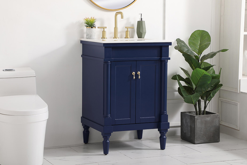 Elegant Bathroom Vanity - Blue, L 24" (VF13024BL)