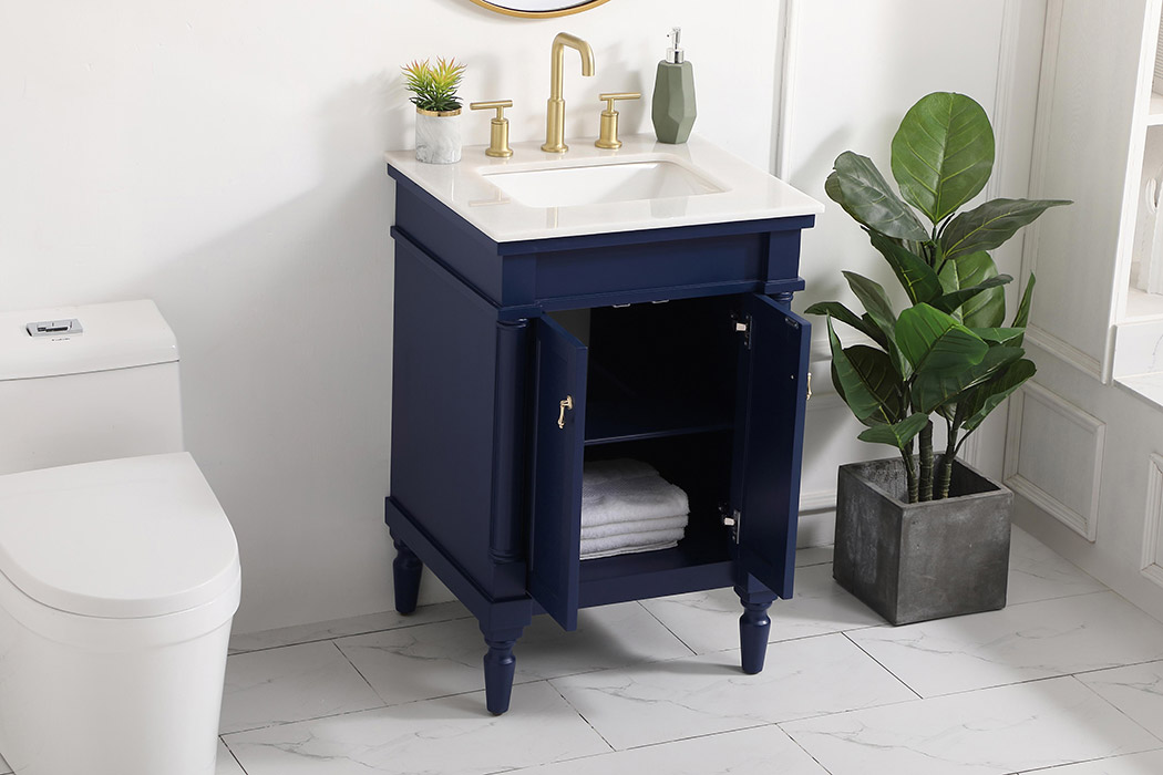 Elegant Bathroom Vanity - Blue, L 24" (VF13024BL)