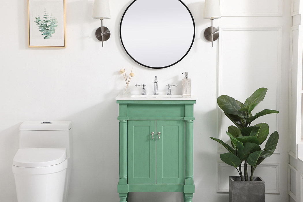 Elegant Bathroom Vanity - Vintage Mint, L 24" (VF13024VM)