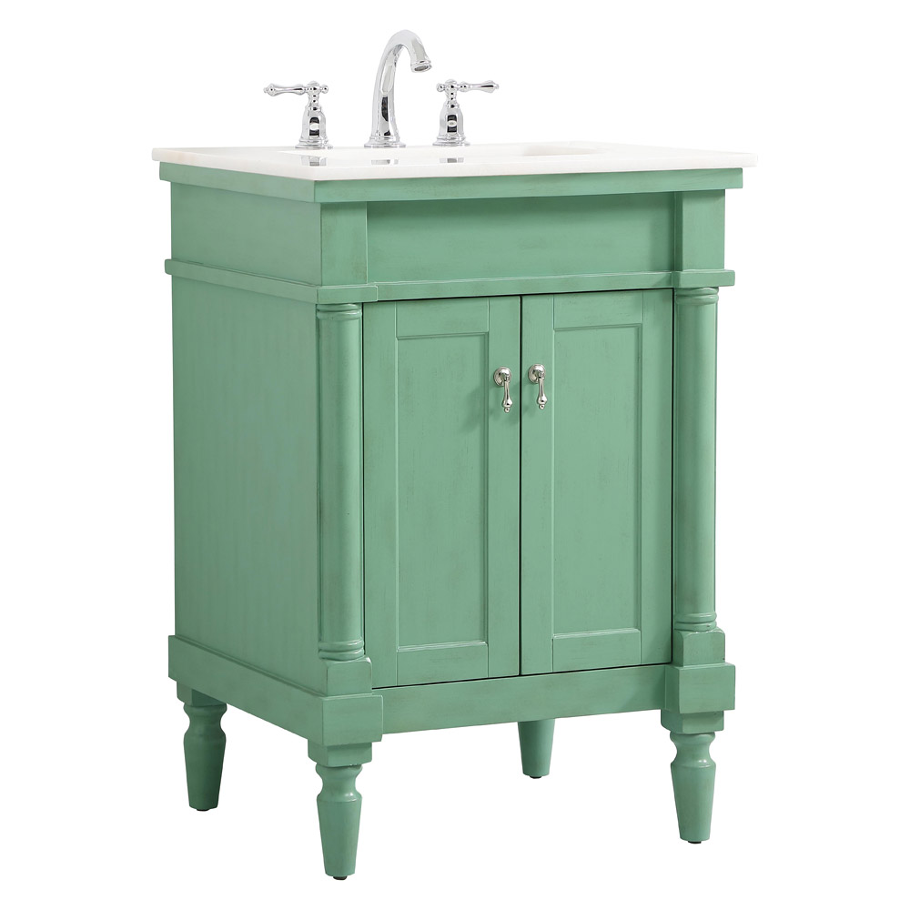 Elegant Bathroom Vanity - Vintage Mint, L 24" (VF13024VM)