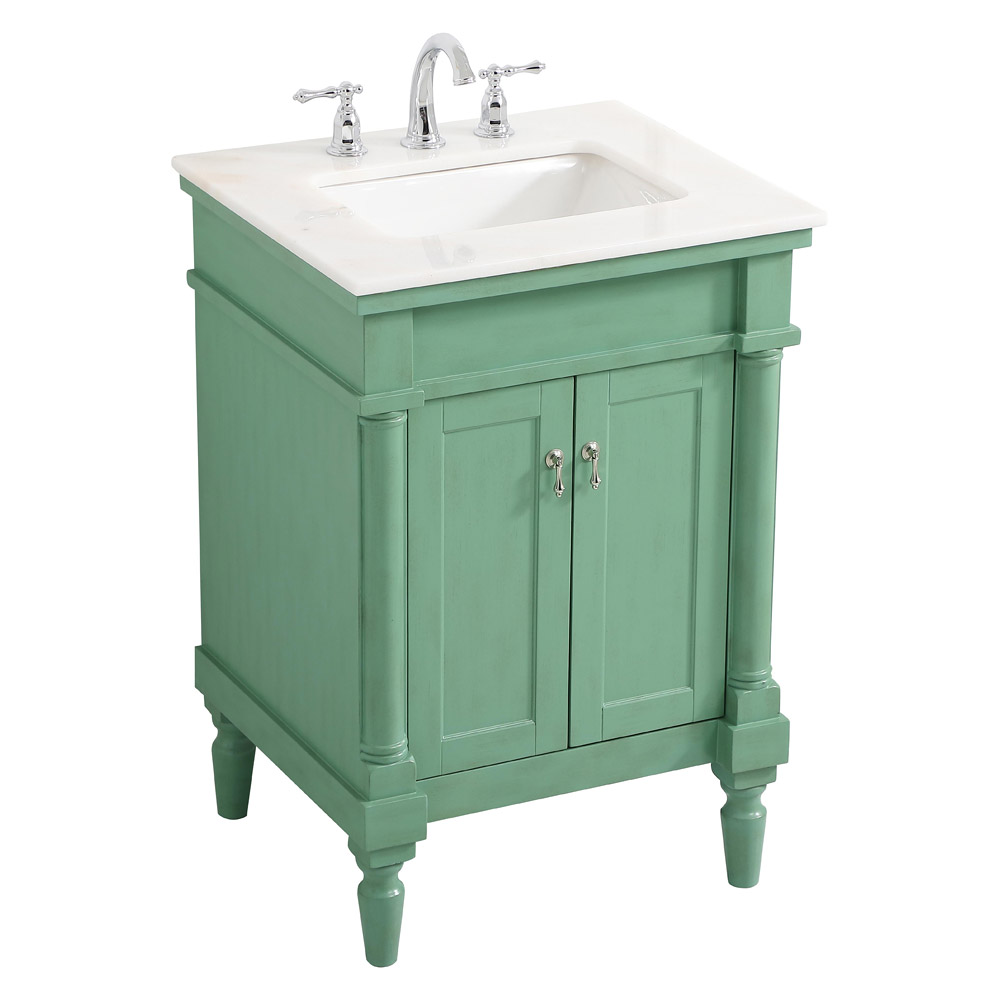 Elegant Bathroom Vanity - Vintage Mint, L 24" (VF13024VM)