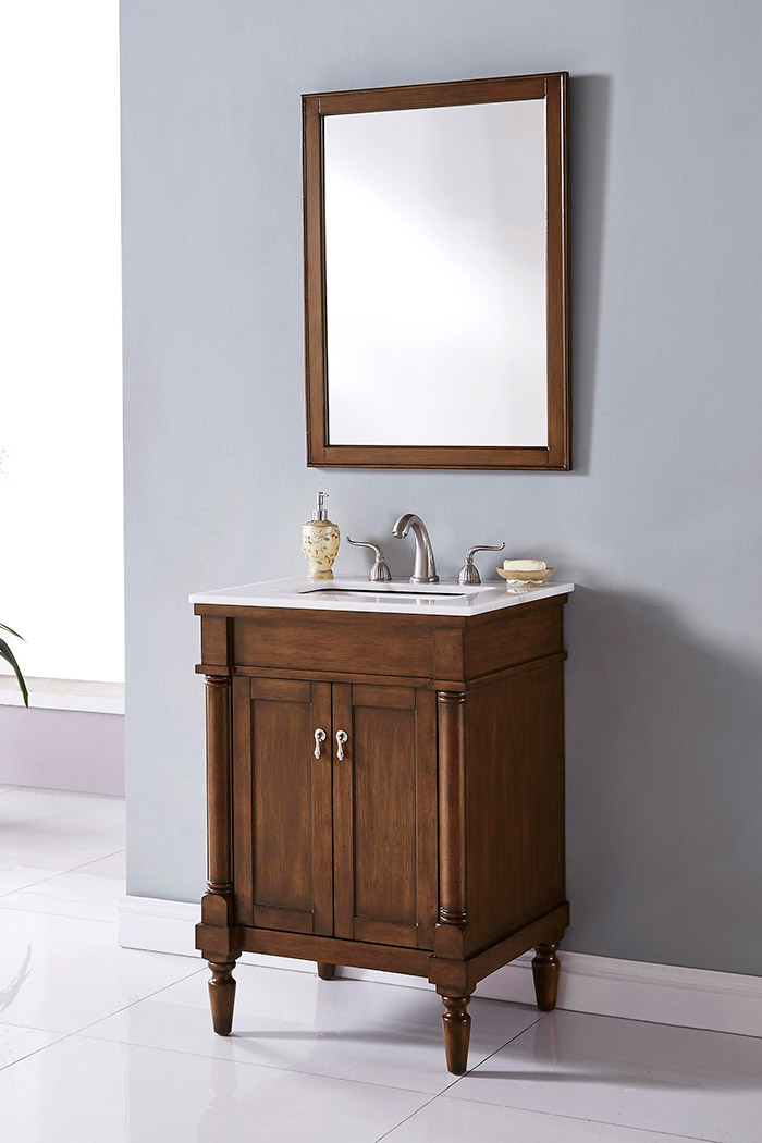 Elegant Bathroom Vanity - White, L 24" (VF13024WT)