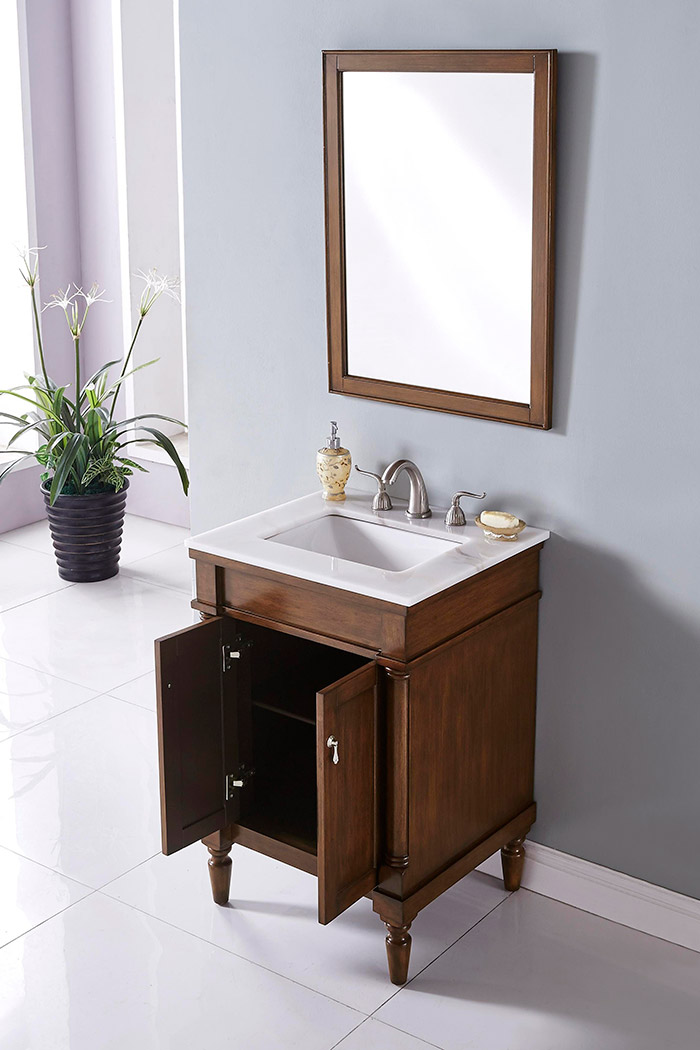 Elegant Bathroom Vanity - White, L 24" (VF13024WT)