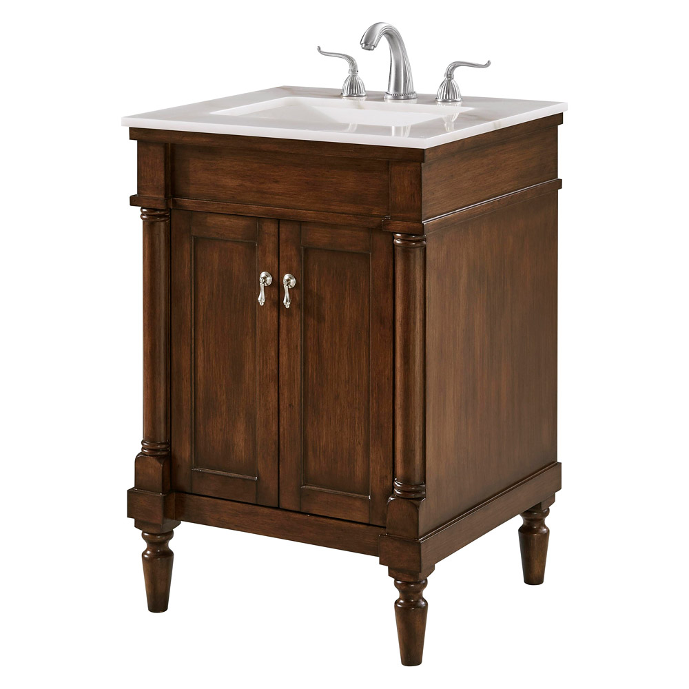 Elegant Bathroom Vanity - White, L 24" (VF13024WT)